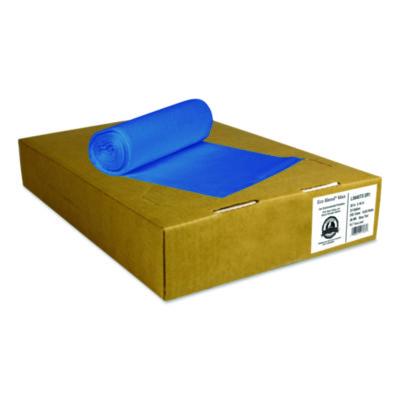 HERL7658TXER1 Eco Blend Max Can Liners, 60 gal, 0.8 mil, 38" x 58", Blue, 20 Bags/Roll, 5 Rolls/Carton HERITAGE