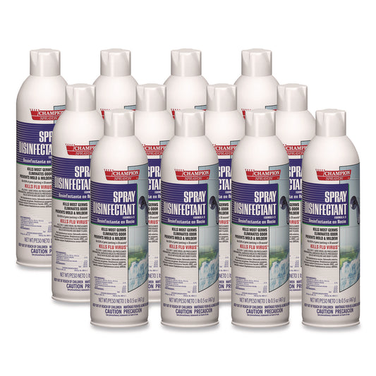 CHP5157 Champion Sprayon Spray Disinfectant, 16.5 Oz Aerosol Spray, 12/carton