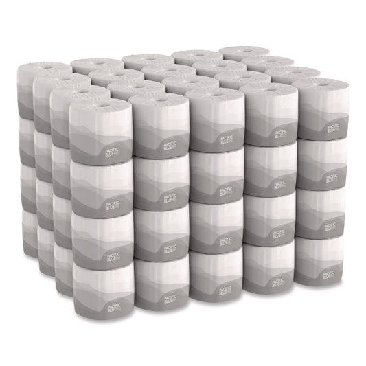 GPC19885 Pacific Blue Basic Embossed Bathroom Tissue, Septic Safe, 2-Ply, White, 550 Sheets/Roll, 80 Rolls/Carton