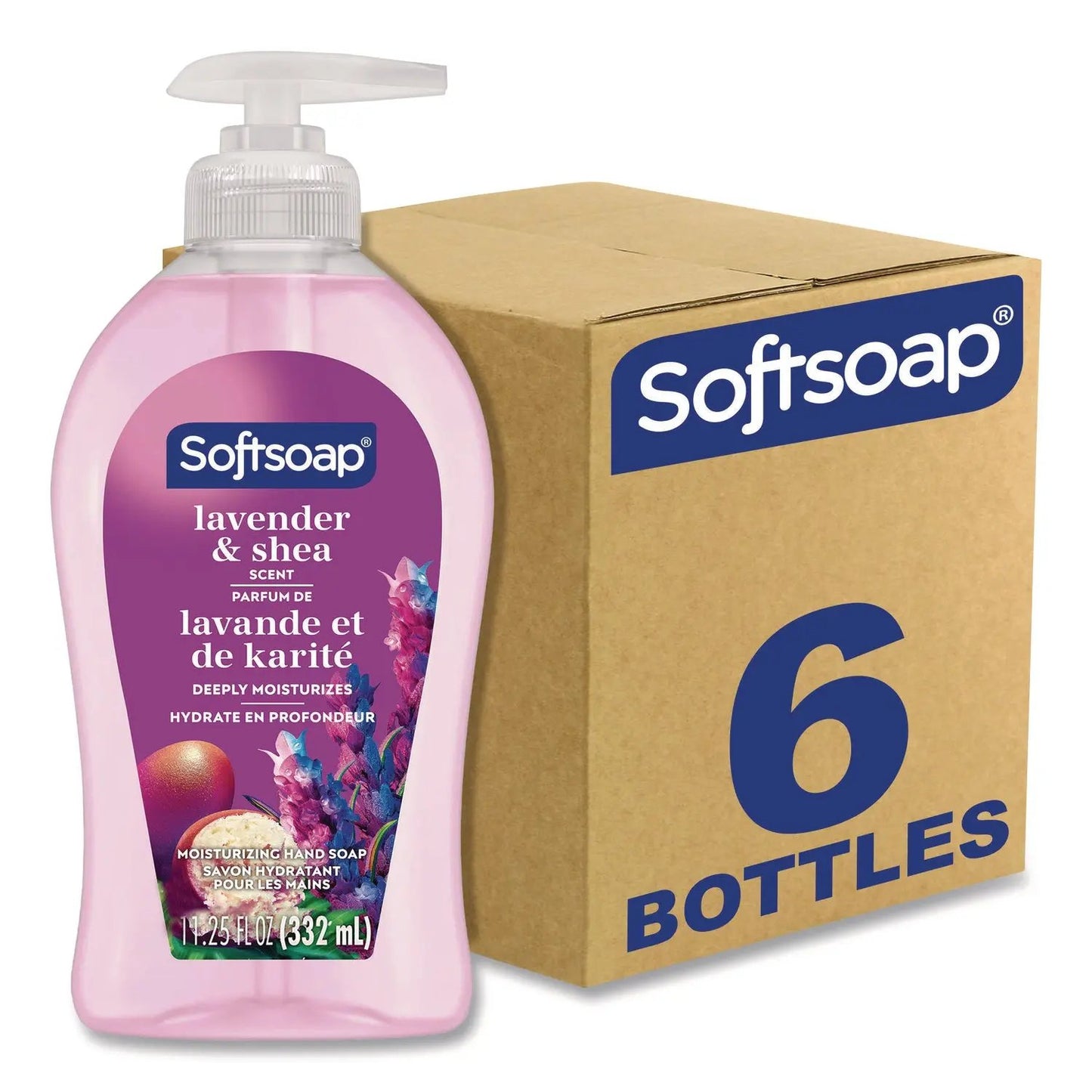 CPCUS07058ACT Liquid Hand Soap Pumps, Lavender Shea Scent, 6/Carton Softsoap