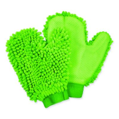 CH7TU05722 Chenille Scrubbing Mitts, Green, 2 Mitts CHAGRINOVATIONS