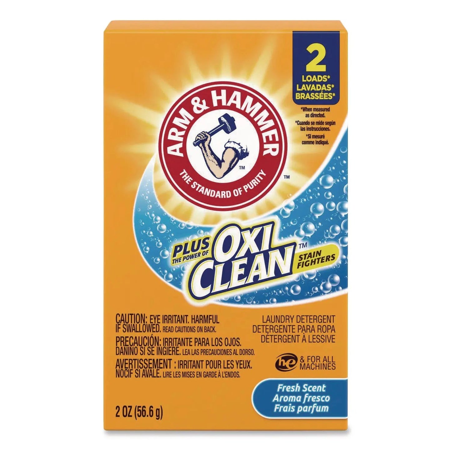 CDC5703760000 Plus the Power of OxiClean Powder Detergent, 2 oz Box, 156/Carton Arm & Hammer
