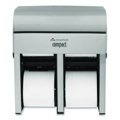 GPC56748 Compact Quad Vertical Four-Roll Coreless Dispenser, 11.75 x 6.9 x 13.25, Stainless Steel