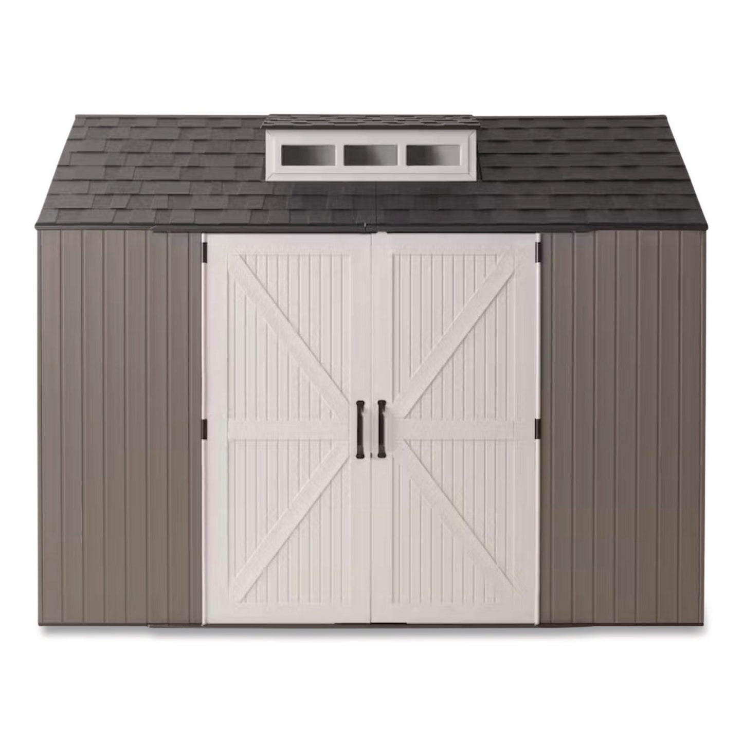 RUB2145548 Storage Shed, 337 cu ft, 7 ft x 7 ft x 8 ft, Brown RUBBERMAID COMMERCIAL PROD.
