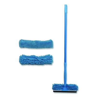 CH7TU68122 Window Cleaner Set, with Washing Pads, 11", 49" Plastic Handle, Blue CHAGRINOVATIONS