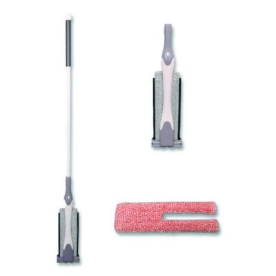 CH7TU68167 4-in-1 Squeegee Mop, 4.5 x 14.5 Orange/Gray Microfiber Heads, 53" White/Gray Polyamide/Polyester Handle CHAGRINOVATIONS