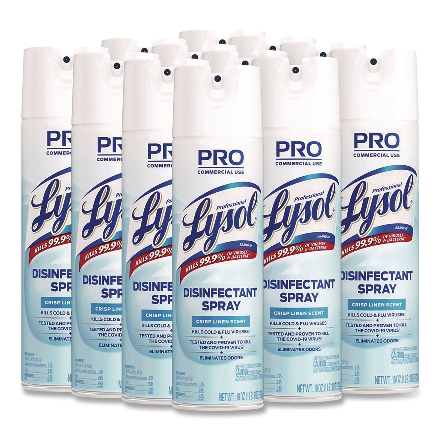 RAC74828CT Disinfectant Spray, Crisp Linen, 19 oz. Aerosol Spray, 12/Carton Professional LYSOL Brand