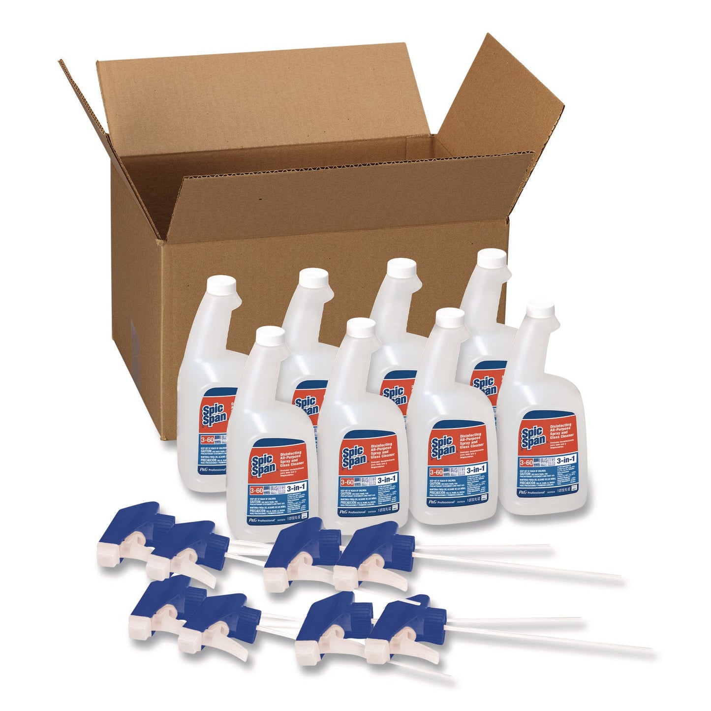 PGC58775CT Disinfecting All-Purpose Spray and Glass Cleaner, Fresh Scent, 32 oz Bottles, 8 Bottles and 8 Trigger Sprayers/Carton Spic and Span