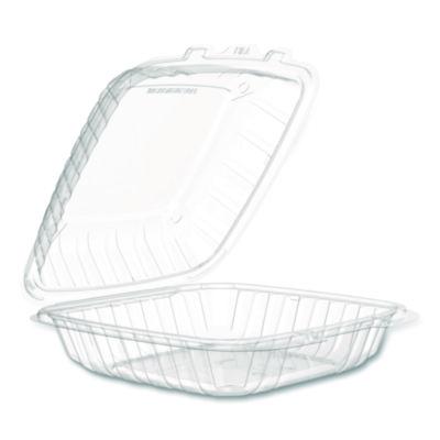 DCC90PPHT1 Microwaveable Hinged Containers, ProPlanet, 9 x 8.75 x 3, Clear, Plastic 150/Carton DART
