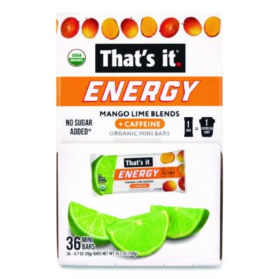 GRR22002520 Organic Energy Bars, Mango Lime, 0.7 oz Bar, 36/Box