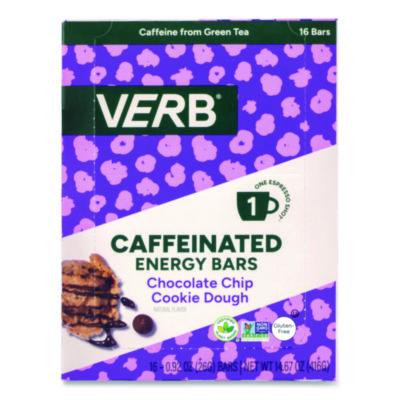 GRR22002525 Caffeinated Energy Bar, Chocolate Chip Cookie Dough, 0.92 oz Bar, 16/Box