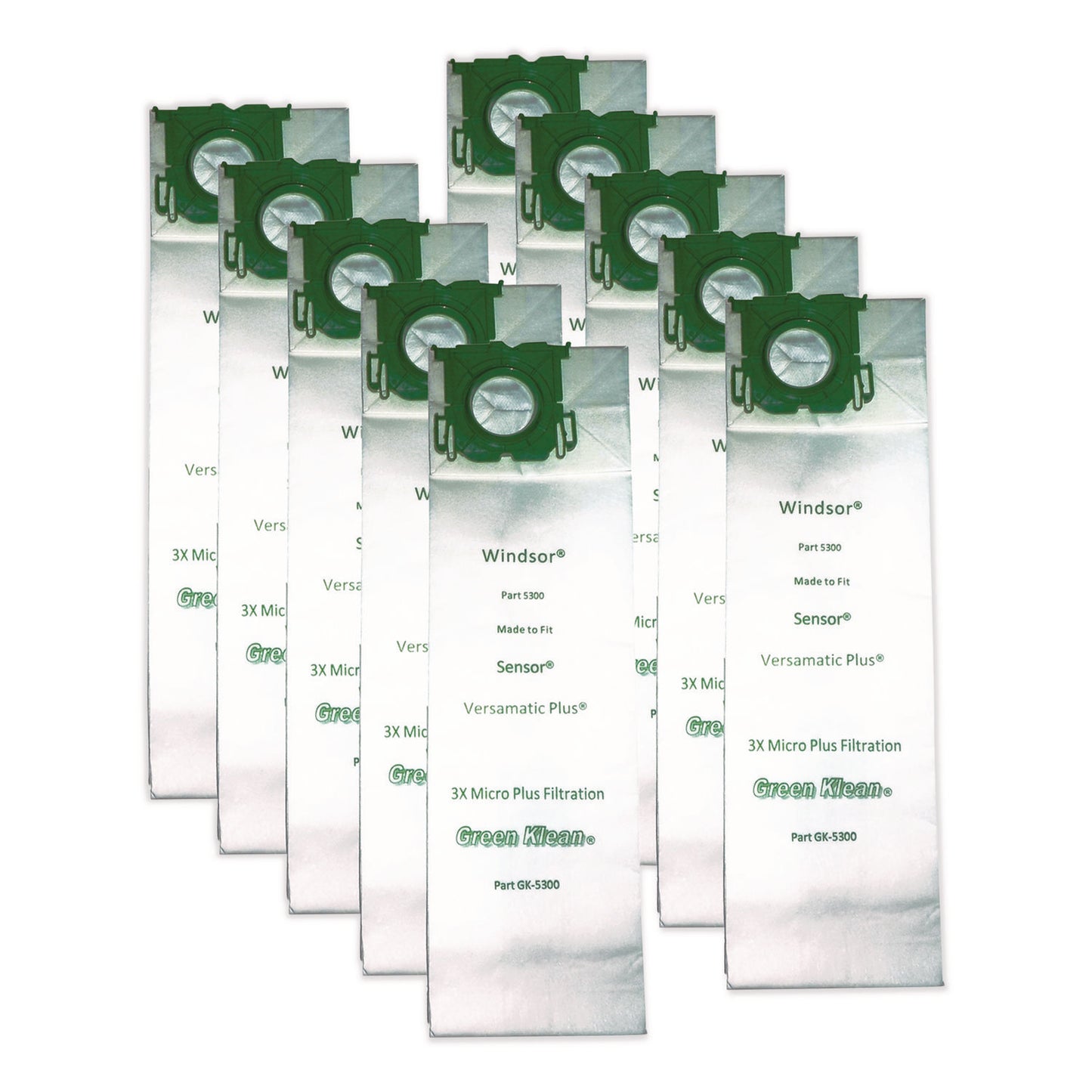 GRK5300P Replacement Vacuum Bags, Fits Allstar/century/karcher/prochem/sebo/versamatic Plus/windsor Sensor, 10/pack