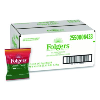 FOL06433 Classic Decaf Ground Coffee Fraction Pack, Classic Roast Decaf, 1.5 oz, 42/Carton