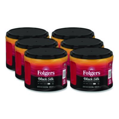FOL20540CT Black Silk Ground Coffee, Black 22.6 oz Canister, 6/Carton