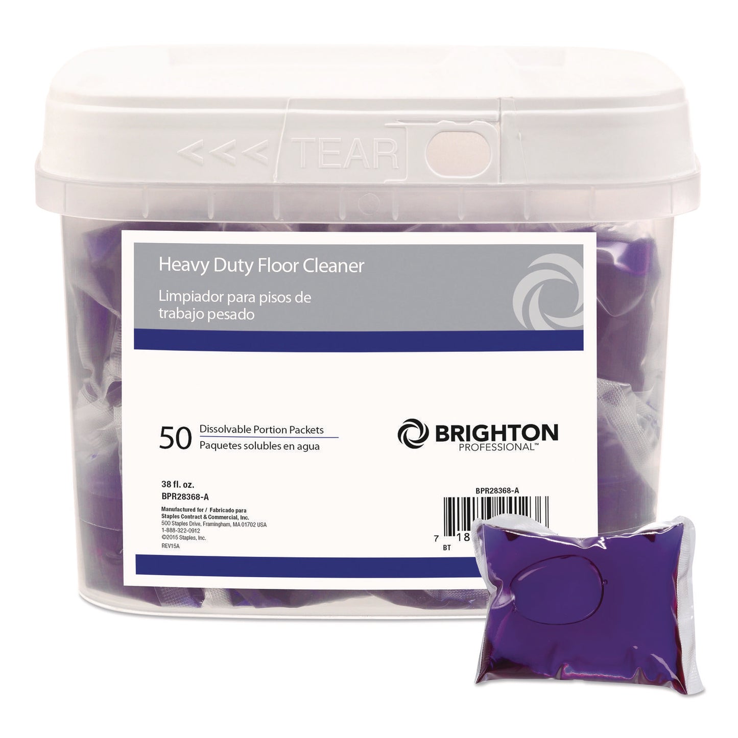 BTGBPR28368B Dissolvable Floor Cleaner Packets, Heavy Duty, Fresh Citrus Scent, 38 oz, 50/Pack