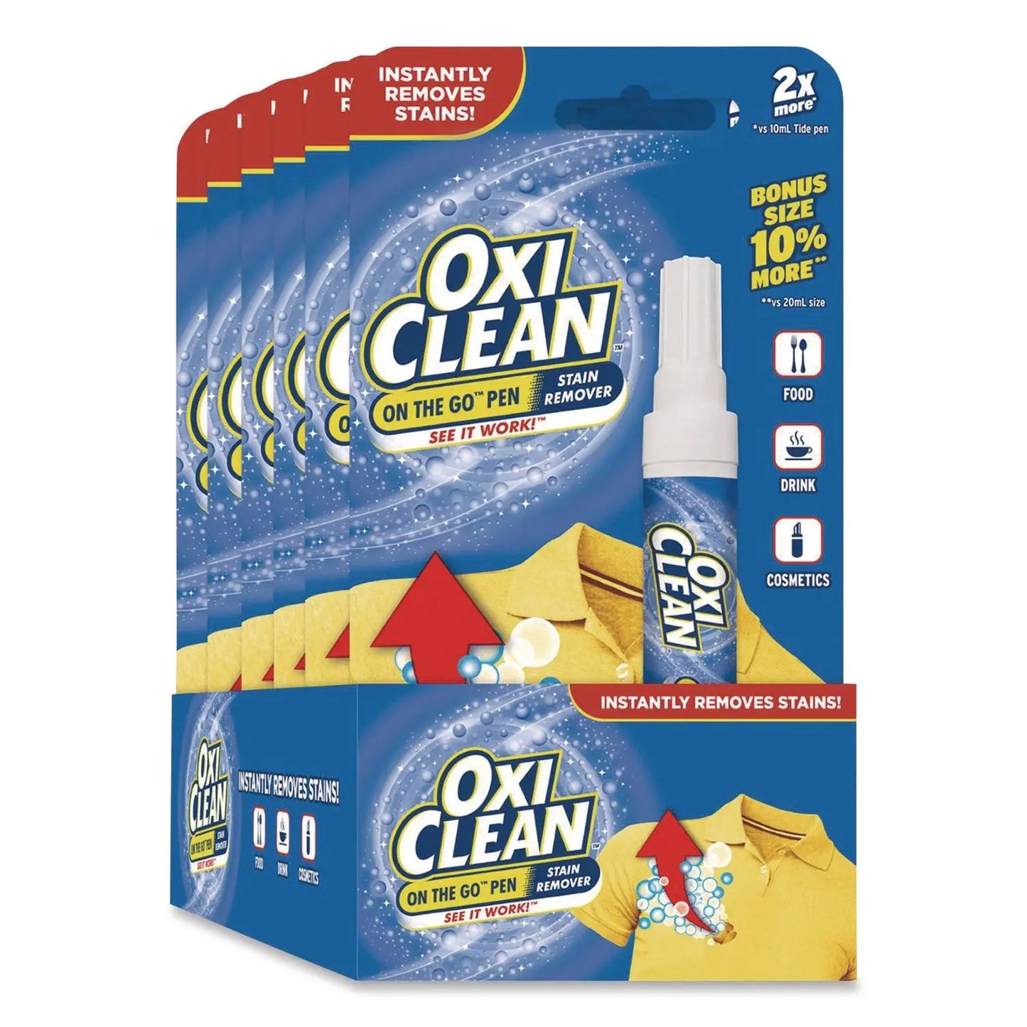 CDC8057523564CT On-the-Go Pen Stain Remover, Bonus Size, 22 mL, 6/Pack OxiClean