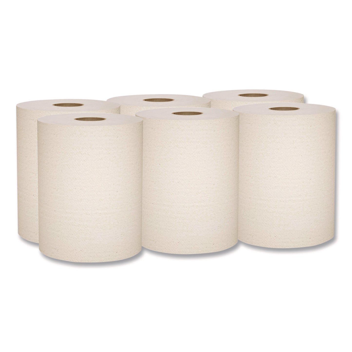 KCC56758 Essential 100% Recycled Fiber Hard Roll Towel, 1-Ply, 8" x 800 ft, 1.5" Core, Brown, 6 Rolls/Carton
