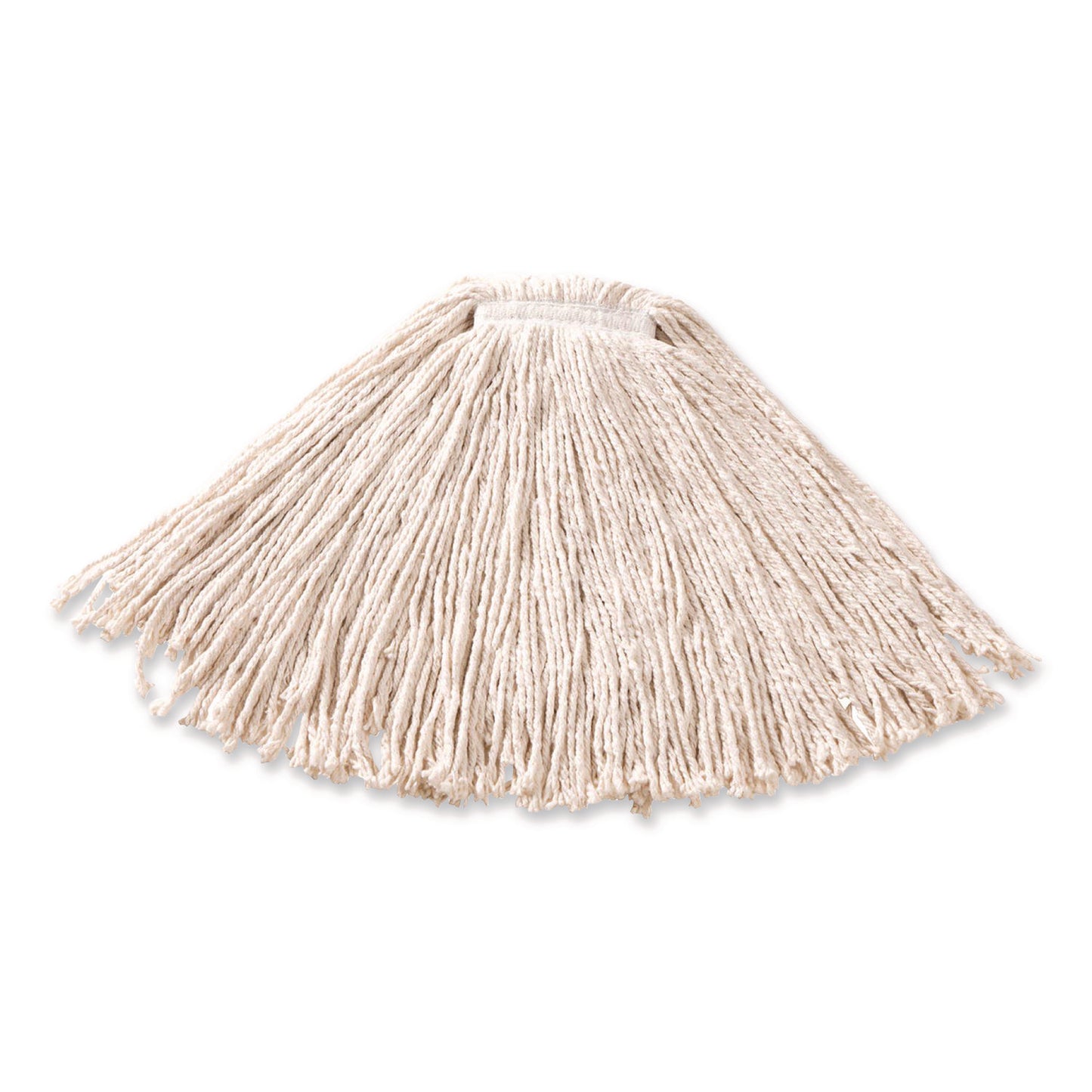 RCPF11612 Non-Launderable Premium Cut-End Cotton Wet Mop Head, 16 oz, White, 1" White Band, 12/Carton