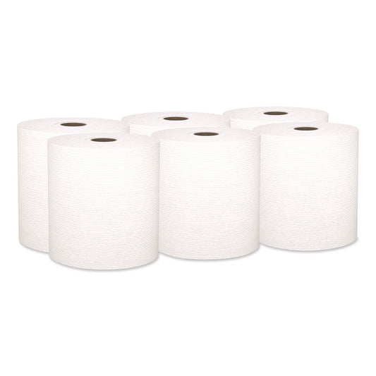 KCC50606 Universal Hard Roll Paper Towels with Premium Absorbency Pockets, 1-Ply, 8" x 600 ft, 1.75" Core, White, 6 Rolls/Carton