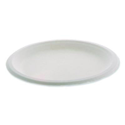 PCTYMC50009BB EarthChoice Fiber-Blend Bagasse Dinnerware, Plate, 9" dia, White, 500/Carton