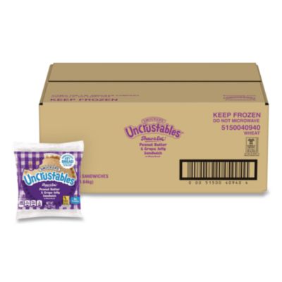 GRR22002219 UNCRUSTABLES Peanut Butter and Grape Jelly on Wheat Bread, 2.6 oz Bag, 48/Carton