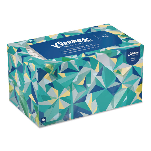 KCC01701 Hand Towels, POP-UP Box, Cloth, 1-Ply, 9 x 10.5, Unscented, White, 120/Box