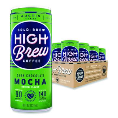 HIH00503 Cold Brew Coffee + Protein, Dark Chocolate Mocha, 8 Oz Can, 12/pack HIGH BREW COFFEE
