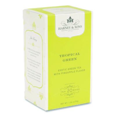 HEYHSF30640 Premium Tea, Tropical Green Tea, Individually Wrapped Tea Bags, 20/box
