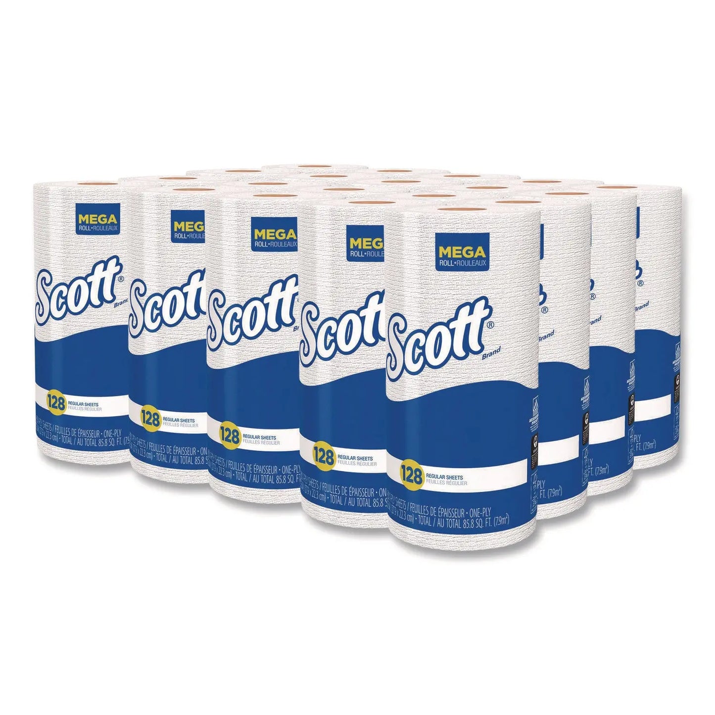 KCC41482 Kitchen Roll Towels, 1-Ply, 11 x 8.75, White, 128/Roll, 20 Rolls/Carton Scott