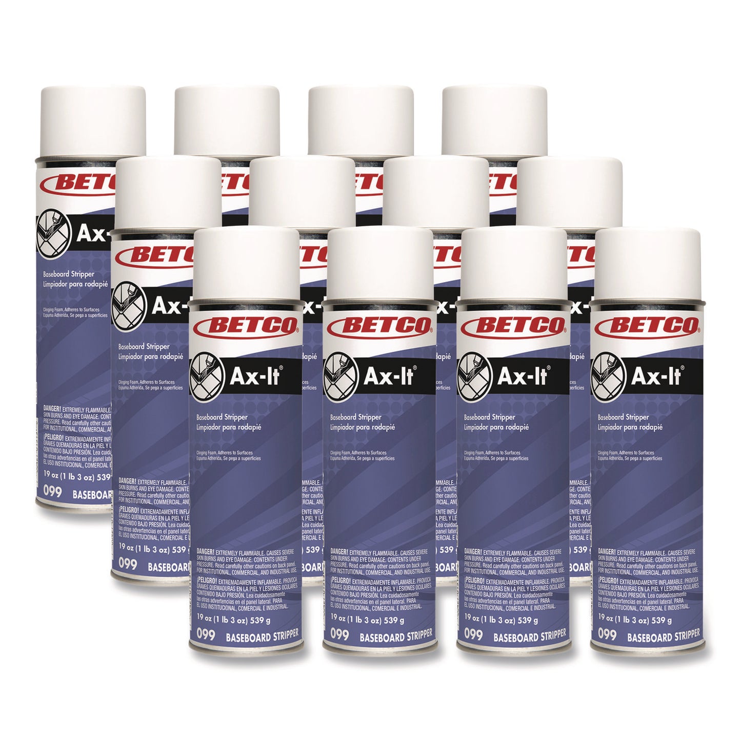BET0992300CT Ax-It Aerosol Baseboard Stripper, Sassafras Scent, 19 oz Aerosol Spray, 12/Carton