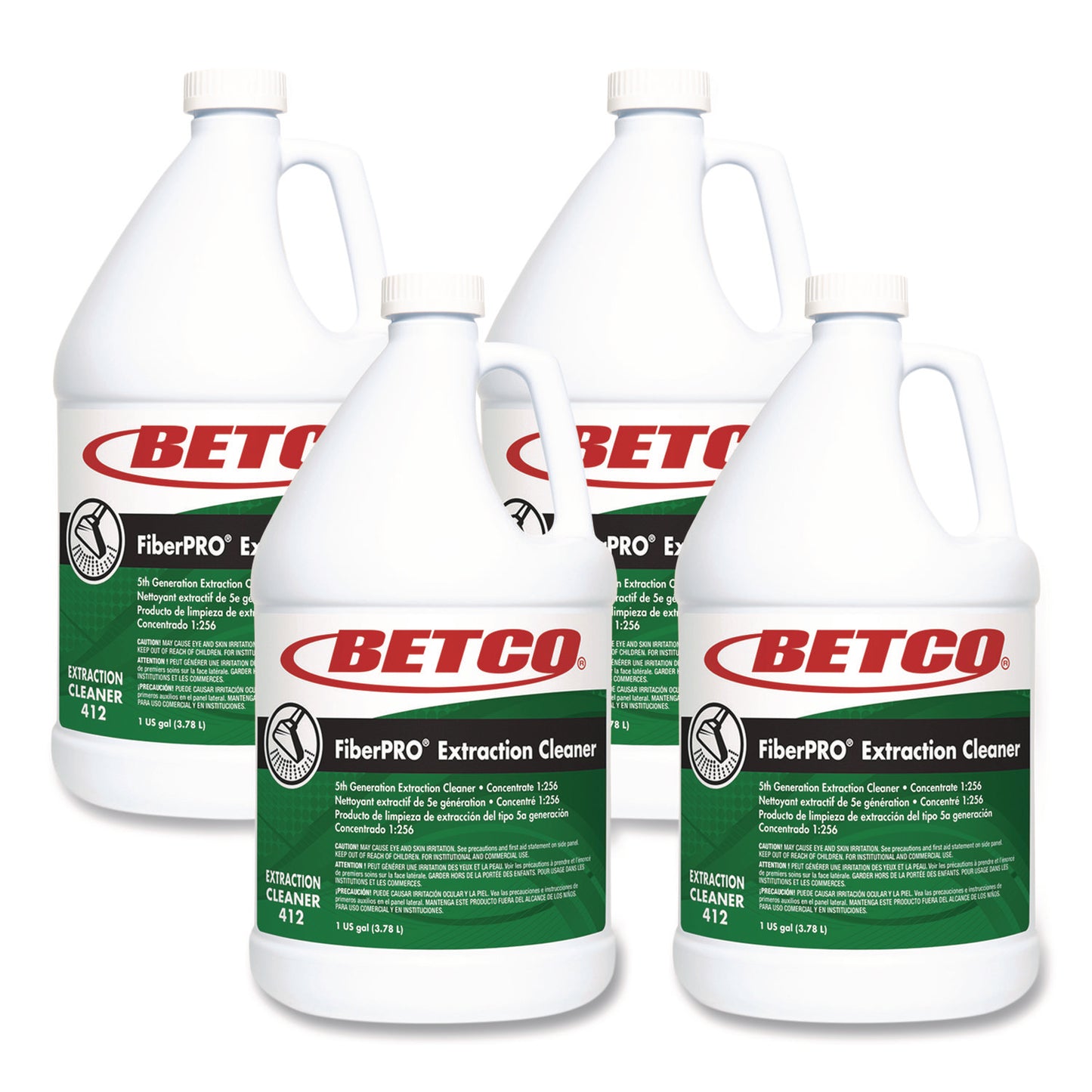 BET4120400 FiberPRO Extraction Cleaner, Pleasant Scent, 1 gal Bottle, 4/Carton