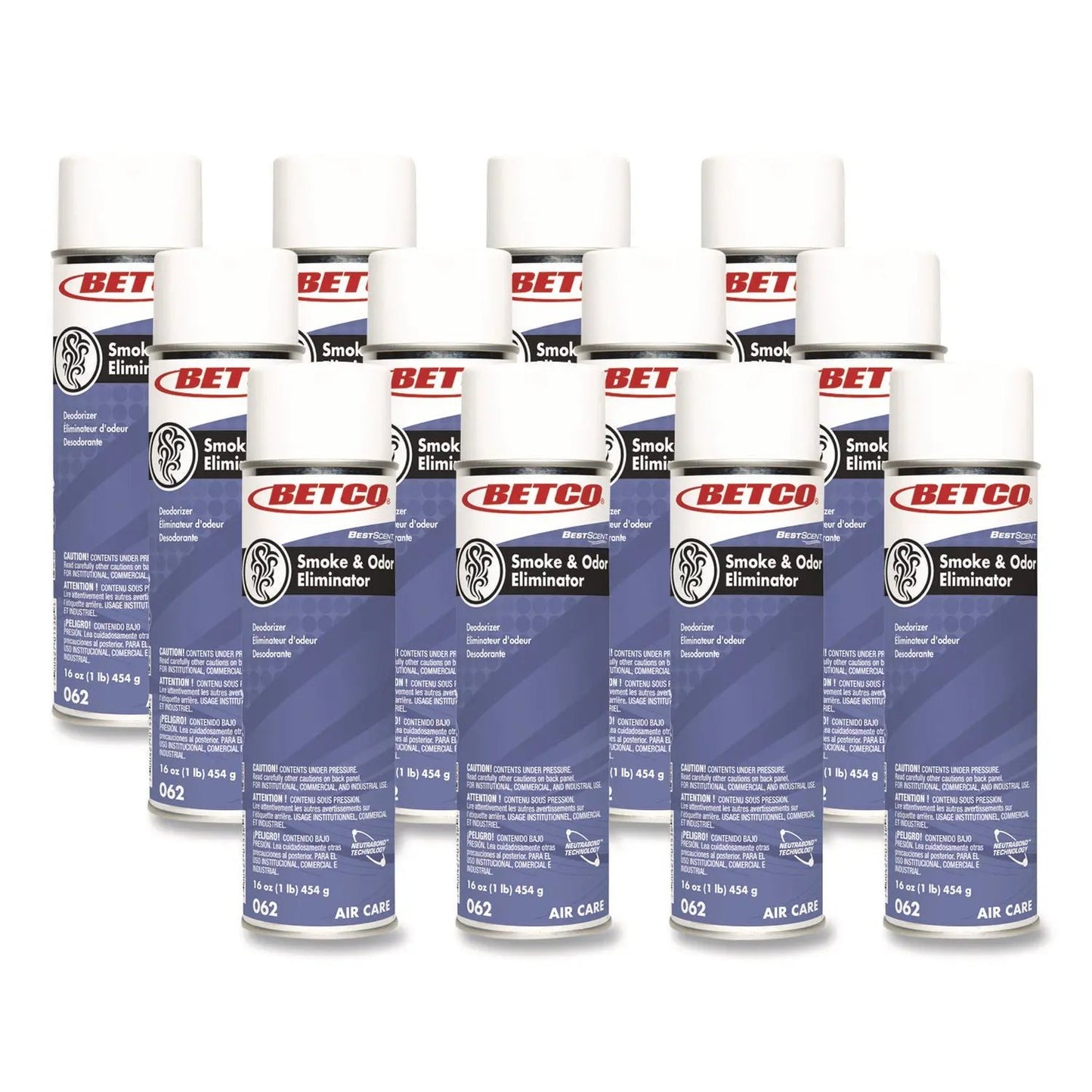 BET622300 BestScent Smoke and Odor Eliminator Aerosol, Fruit/Floral Scent, 16 oz Aerosol Can, 12/Carton Betco