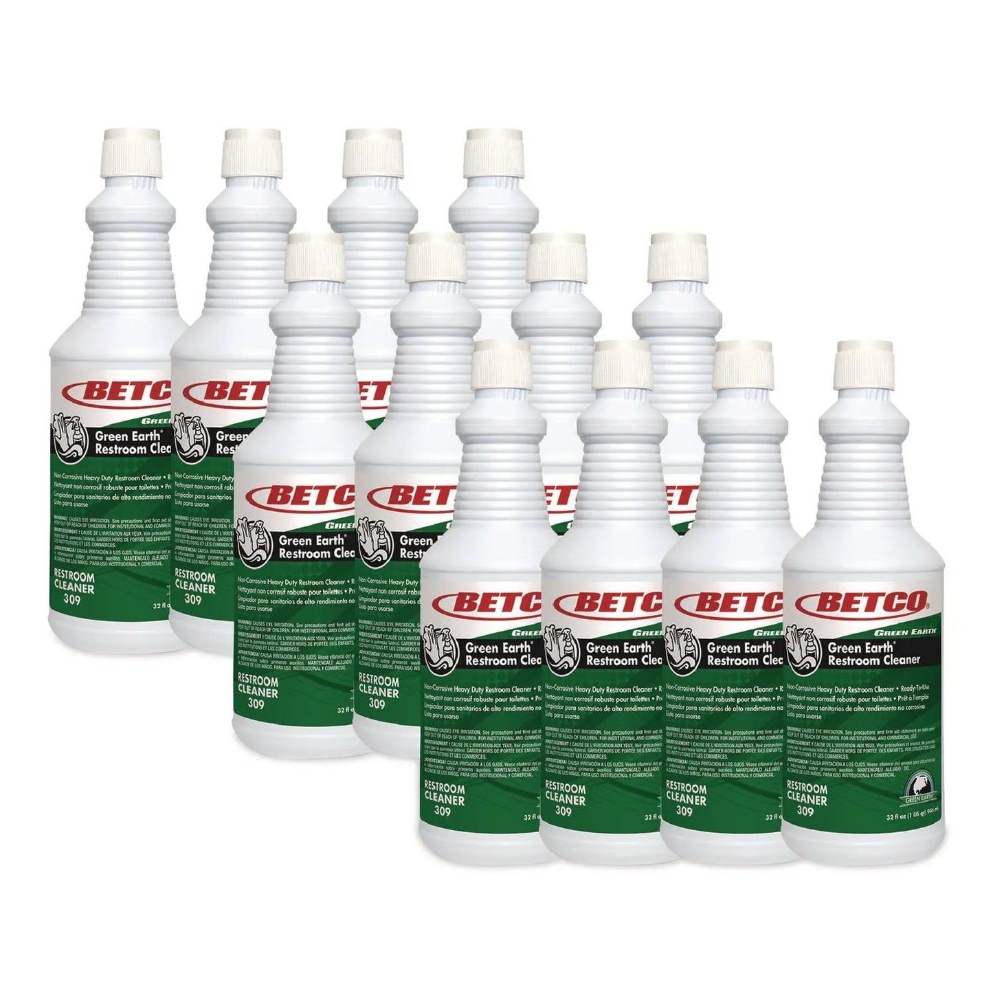 BET3091200 Green Earth RTU Restroom Cleaner, Fresh Mint Scent, 32 oz Bottle, 12/Carton Betco