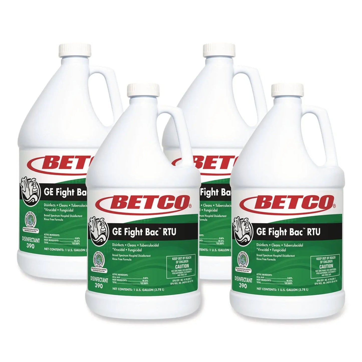 BET3900400 GE Fight Bac RTU Disinfectant, Fresh Scent, 1 gal Bottle, 4/Carton Betco