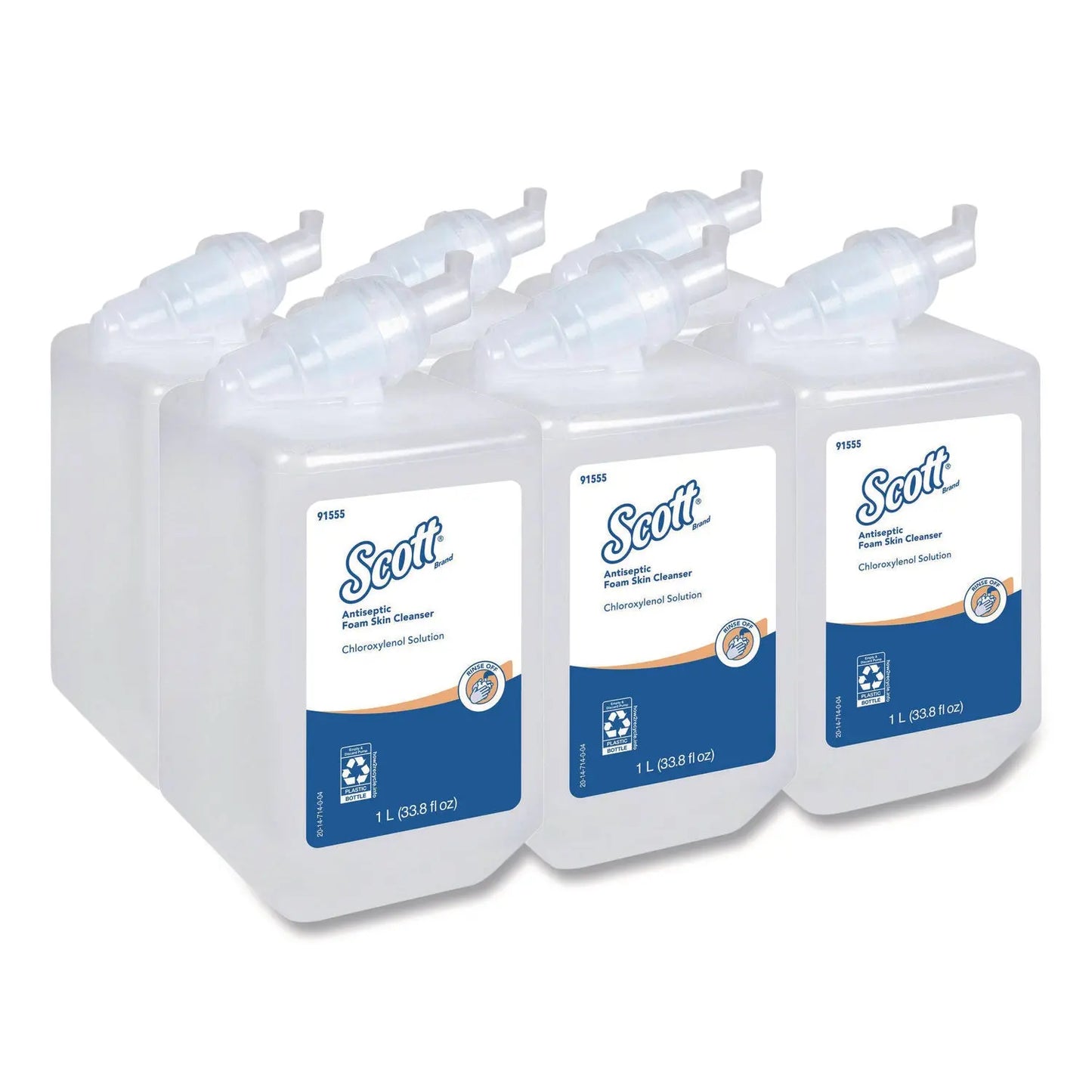 KCC91555 Antiseptic Foam Skin Cleanser Refill, Unscented, 1,000 mL, 6/Carton Scott