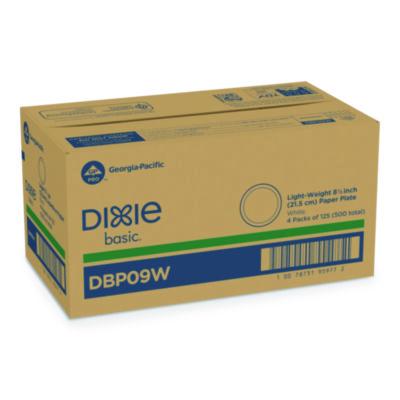 DXEDBP09WCT Paper Dinnerware, Plate, 8.5" dia, White, 125/Pack, 4/Carton DIXIE FOOD SERVICE
