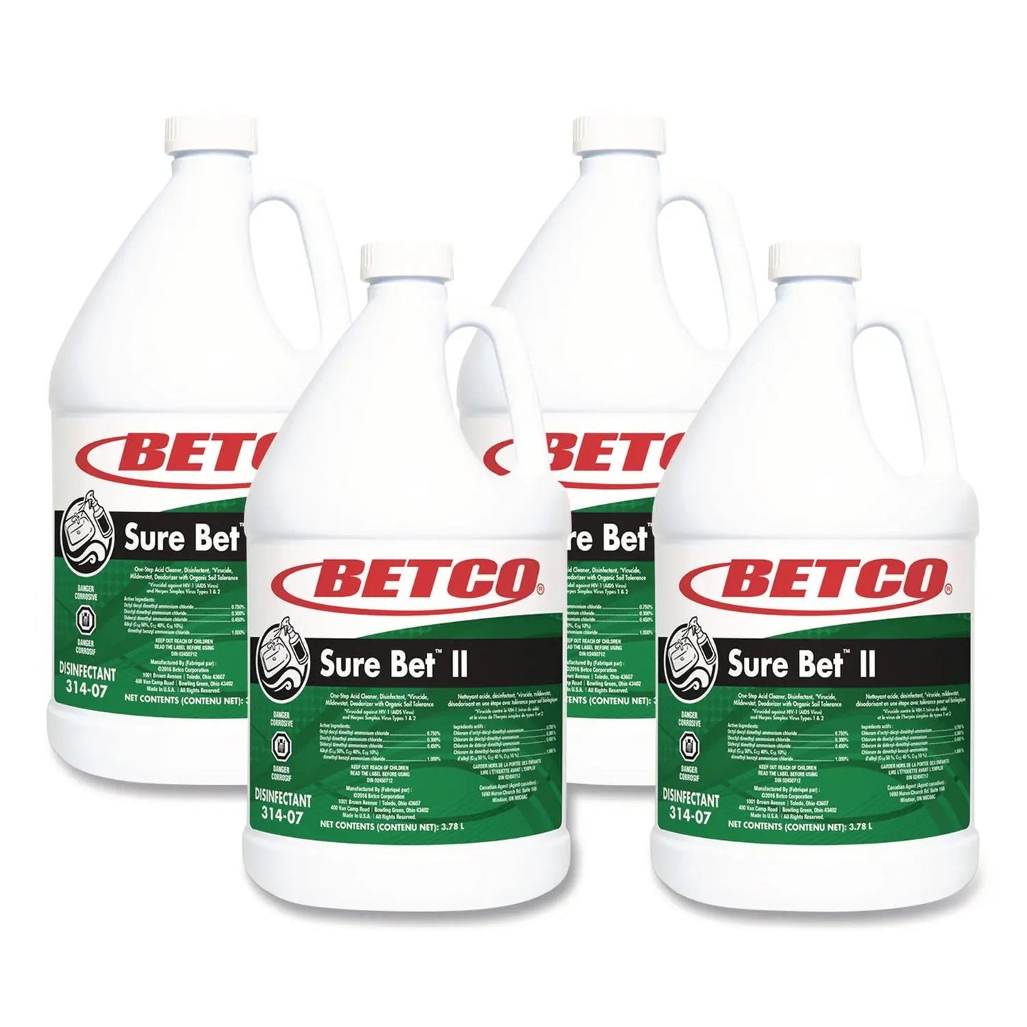 BET3140400 Sure Bet II Foaming Disinfectant, Citrus Scent, 1 gal Bottle, 4/Carton Betco