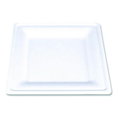 SCH18630WPF ChampWare Molded Fiber Tableware, Square Molded Fiber Plate, 8" x 8", White, 125 Plates/Sleeve, 4 Sleeves/Carton