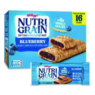 KEB35745 Nutri-Grain Soft Baked Breakfast Bars, Blueberry, Indv Wrapped 1.3 Oz Bar, 16/box KELLOGG'S