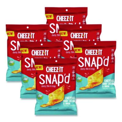 KEB11460 Cheez-It Snap'd Crackers, Cheddar Sour Cream And Onion, 2.2 Oz Pouch, 6/pack