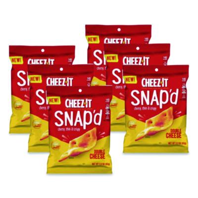 KEB11422 Cheez-It Snap'd Crackers, Double Cheese, 2.2 Oz Pouch, 6/pack