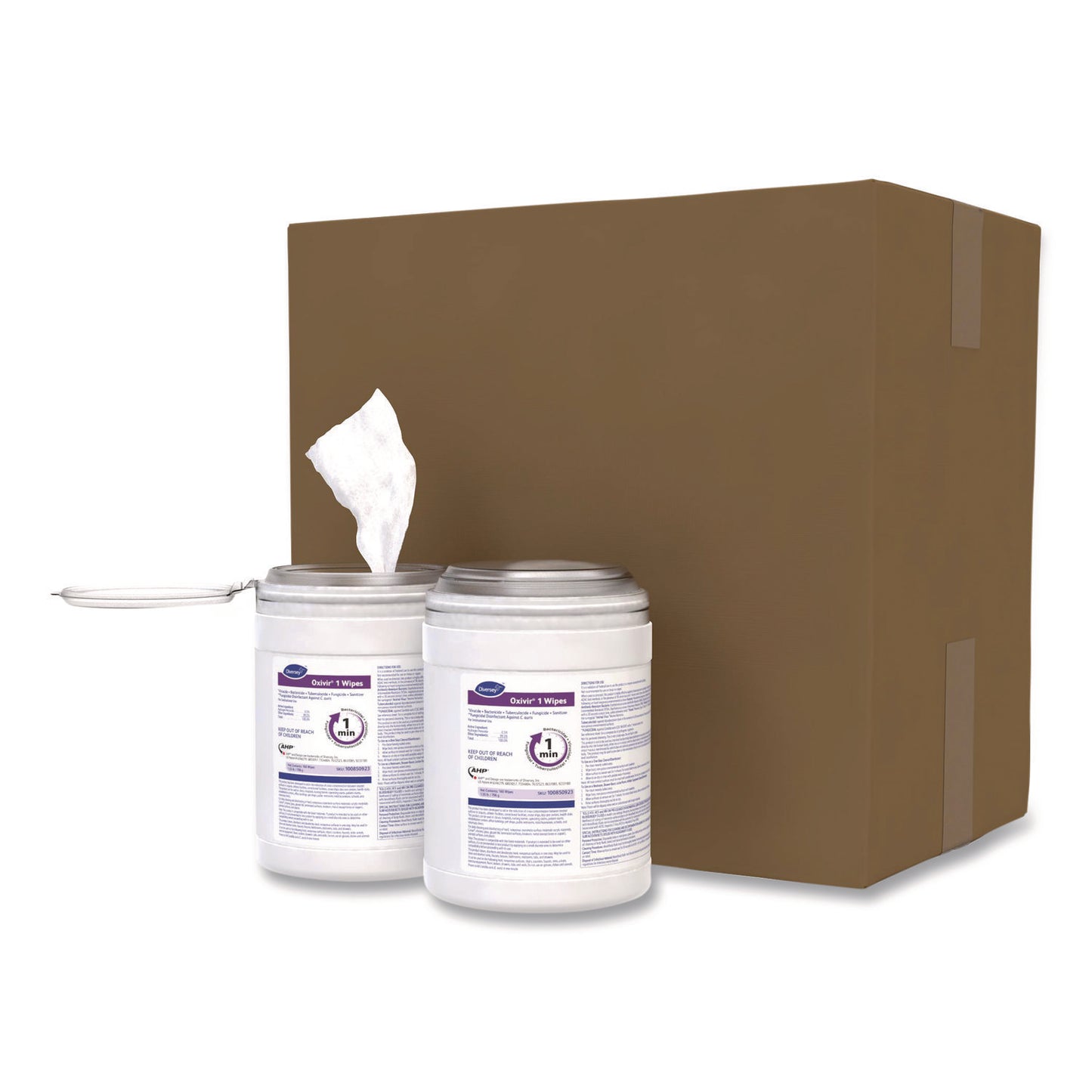 DVO100850923 Oxivir 1 Wipes, 1-Ply, 6 x 7, 160/Canister, 12 Canisters/Carton