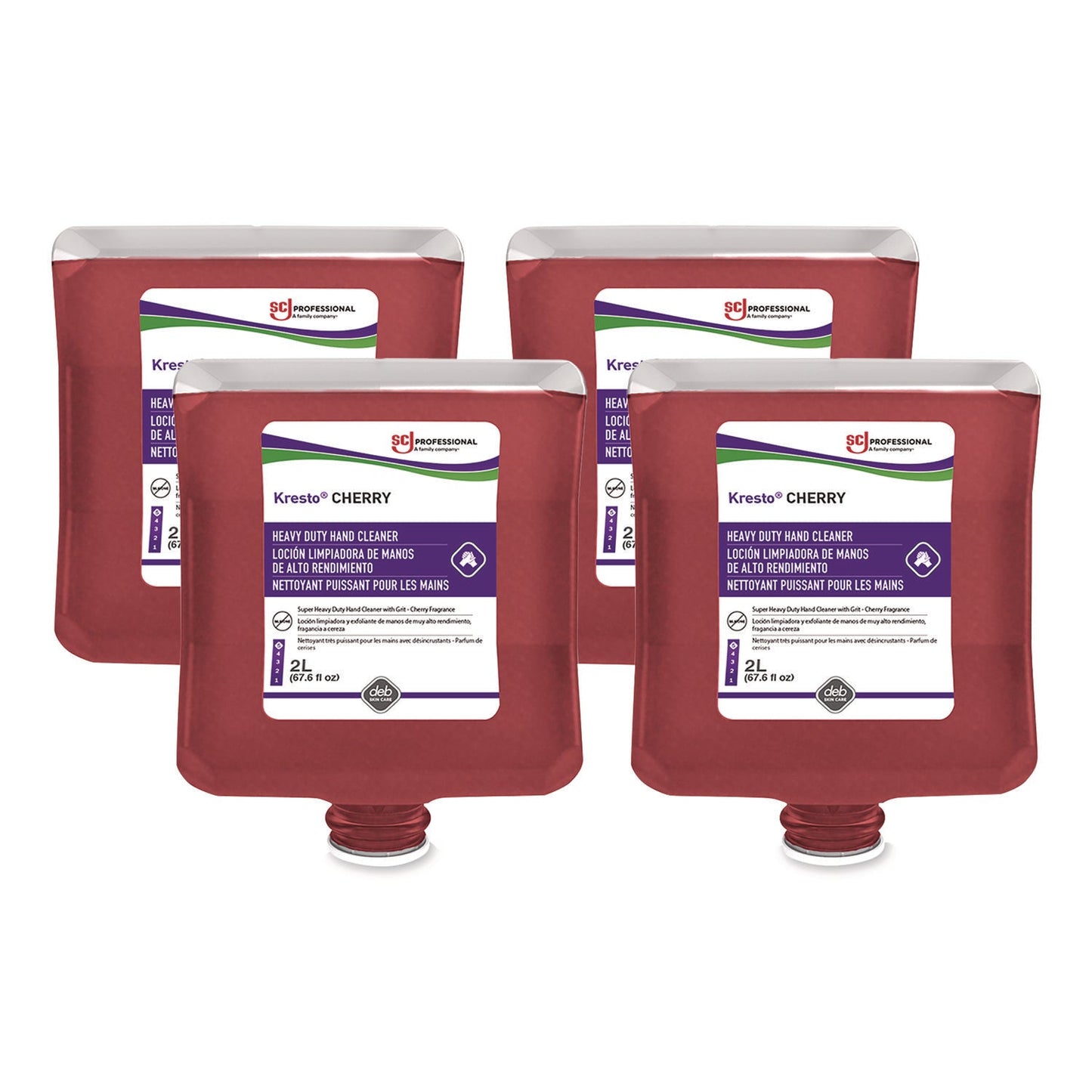 SJNKCH2LT Kresto Cherry Heavy Duty Hand Cleaner Manual Cartridge Refill, Cherry Scent, 2 L, 4/Carton SC Johnson Professional