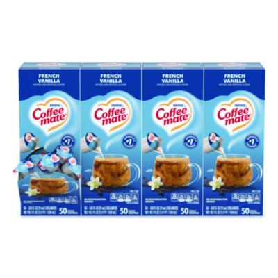 NES35170CT Liquid Coffee Creamer, French Vanilla, 0.38 oz Mini Cups, 50/Box, 4 Boxes/Carton NESTLE