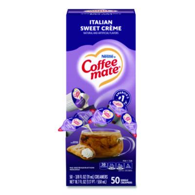 NES84652 Liquid Coffee Creamer, Italian Sweet Cream, 0.38 oz Mini Cups, 50/Box