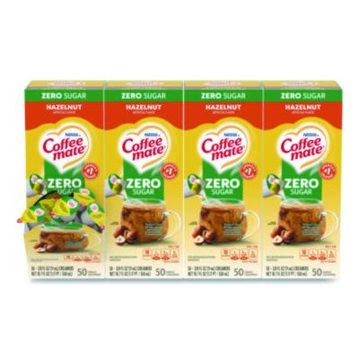 NES98468CT Liquid Coffee Creamer, Zero Sugar Hazelnut, 0.38 oz Mini Cups, 50/Box, 4 Boxes/Carton NESTLE