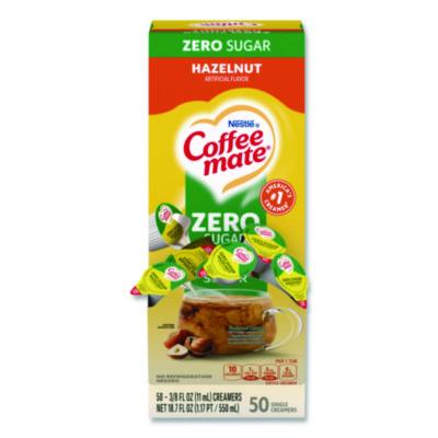 NES98468BX Liquid Coffee Creamer, Zero Sugar Hazelnut, 0.38 oz Mini Cups, 50/Box
