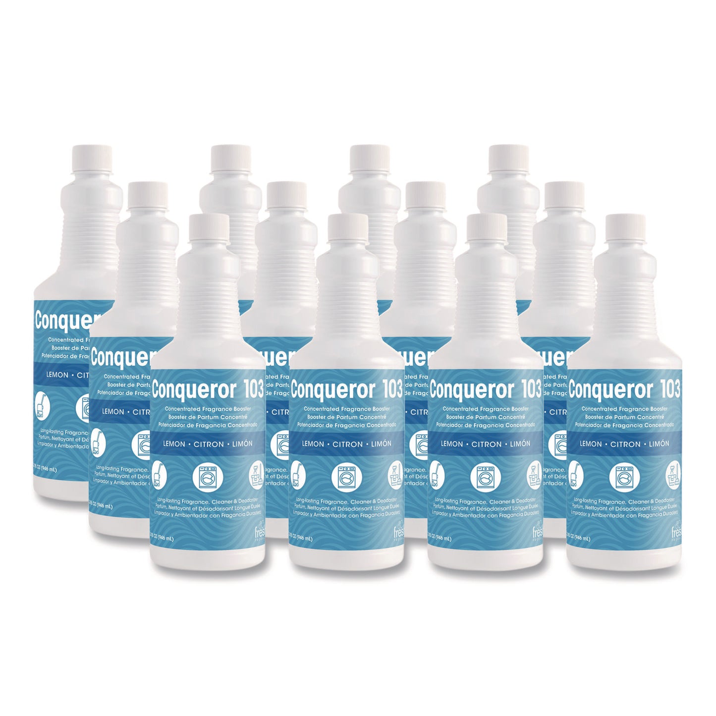 FRS1232WBLECT Conqueror 103 Odor Counteractant Concentrate, Lemon, 32 Oz Bottle, 12/carton