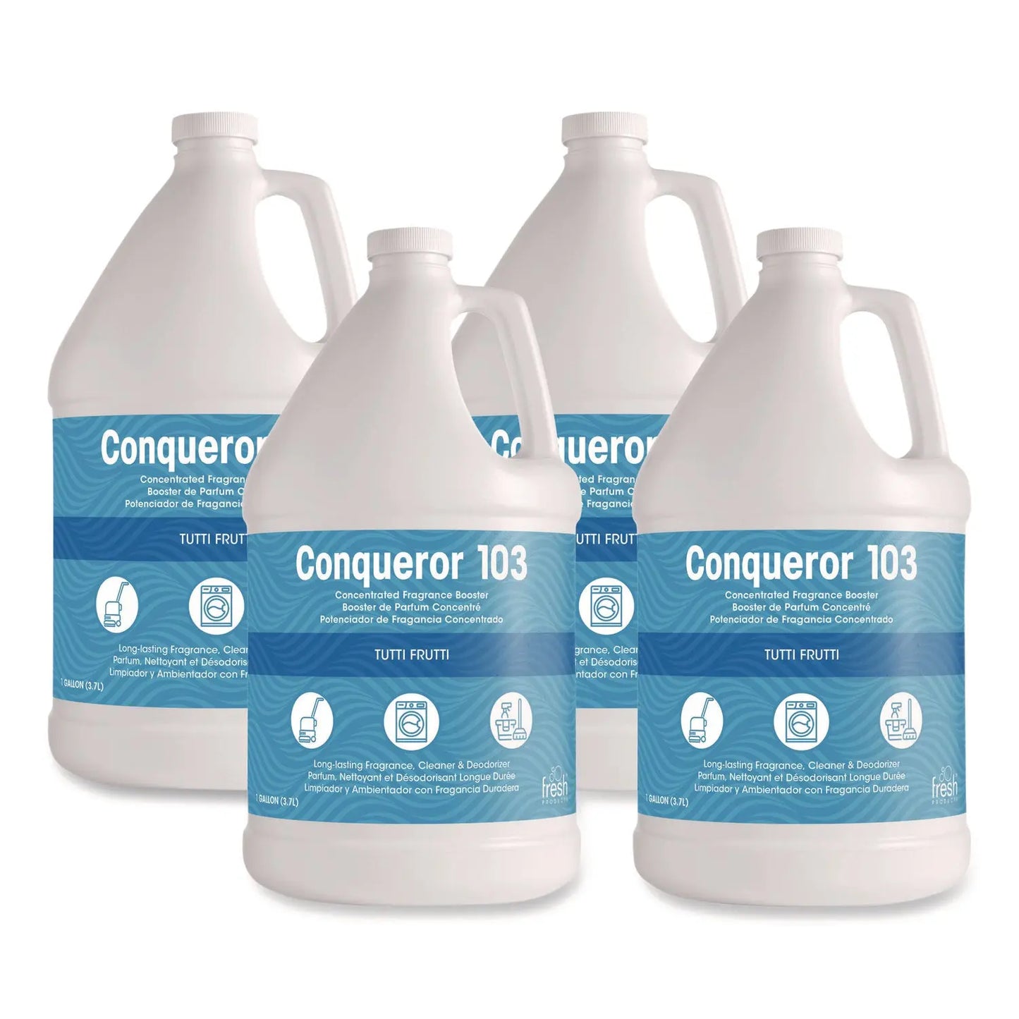 FRS1WBTU Conqueror 103 Odor Counteractant Concentrate, Tutti-Frutti, 1 Gal Bottle, 4/carton Fresh Products