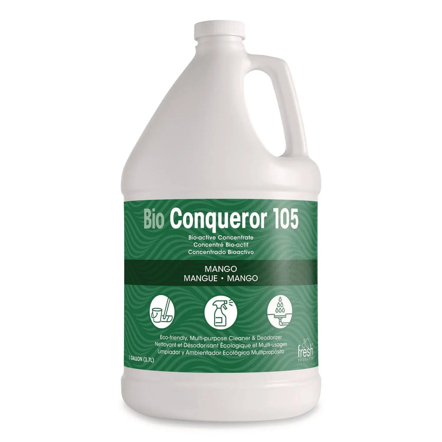 FRS1BWBMG Bio Conqueror 105 Enzymatic Odor Counteractant Concentrate, Mango, 1 Gal Bottle, 4/carton Fresh Products